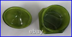 Boyd Green Slag Milk Glass Bee Hive Honey Pot Covered Dish-MARKED