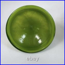 Boyd Green Slag Milk Glass Bee Hive Honey Pot Covered Dish-MARKED