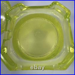 Boyd Vaseline Glass Bee Hive Honey Pot Covered Dish-MARKED