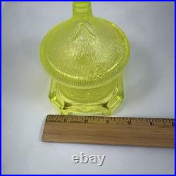 Boyd Vaseline Glass Bee Hive Honey Pot Covered Dish-MARKED
