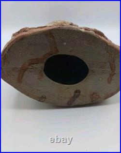 Brutalist Beehive Honeycomb Pottery Vessel Vase Handmade Original Signed Big