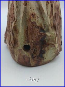 Brutalist Beehive Honeycomb Pottery Vessel Vase Handmade Original Signed Big
