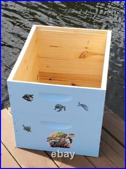 CUSTOM DECORATED BEEHIVE (Deep/Brood and Medium/honey super) OCEAN