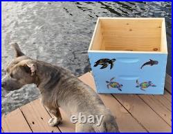 CUSTOM DECORATED BEEHIVE (Deep/Brood and Medium/honey super) OCEAN