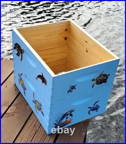 CUSTOM DECORATED BEEHIVE (Deep/Brood and Medium/honey super) OCEAN