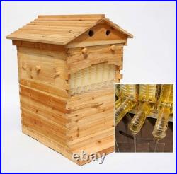 Cedar Wood Flow Hive Full Set Auto Honey Harvest Beehive Box 7 Frames Kit