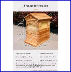Cedar Wood Flow Hive Full Set Auto Honey Harvest Beehive Box 7 Frames Kit