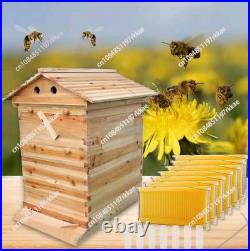 Cedar Wood Flow Hive Full Set Auto Honey Harvest Beehive Box 7 Frames Kit