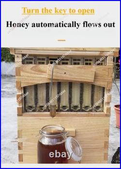 Cedar Wood Flow Hive Full Set Auto Honey Harvest Beehive Box 7 Frames Kit