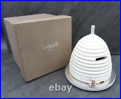 Christofle Beebee Money Box Beehive Wooden Silver Plated Bees Bee RRP $356