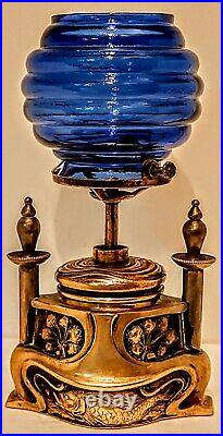 Cigar Lighter Lamp SHADE ONLY Cobalt Beehive Glass Rare, No Mold Lines, last (1)
