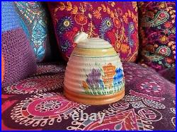 Clarice Cliff Crocus Large Beehive Preserve Pot