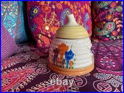 Clarice Cliff Crocus Large Beehive Preserve Pot