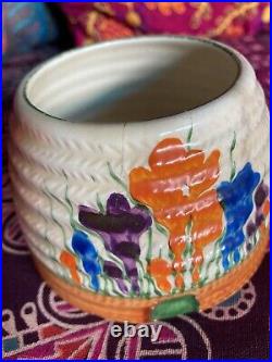 Clarice Cliff Crocus Large Beehive Preserve Pot