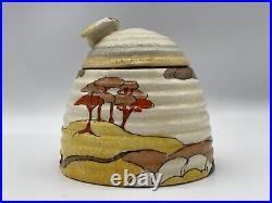 Clarice Cliff Large Beehive Honeypot Coral Firs 1932