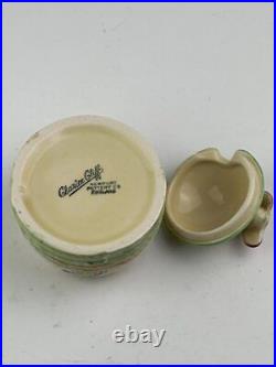 Clarice Cliff small CHIPPENDALE pattern beehive honey pot and cover, circa 1939