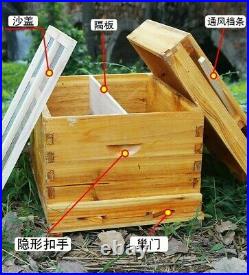 Complete Bee Box Hive Beekeeping Beehive Frame Kit Honey Frames Equipment