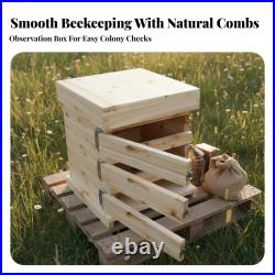 Complete Beekeeping Equipment Fir Wood Hive Box Kit for Bees Starter Beekeepers