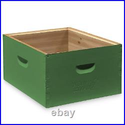 Complete Deep Hive Body Kit, Painted and Assembled Beehive with 10-Frames, Green