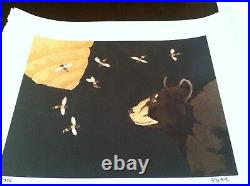 Dan Goad Print Bear With Bee Hive Signed #13/375