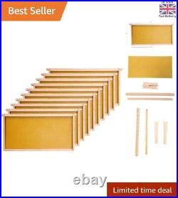 Deep Beehive Frames and Foundations Kit, 10 Pack Brood Wooden Frames and Natu