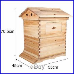 Double Beehive Super Beekeeping Brood House Box + 7 Auto Honey Bee Hive Frames