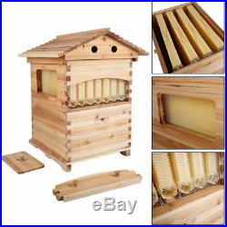 Double Beehive Super Beekeeping Brood House Box + 7 Auto Honey Bee Hive Frames