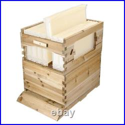 Double Beehive Super Beekeeping Brood House Box +7 Auto Honey Bee Hive Frames UK