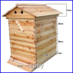 Double Beehive Super Beekeeping Brood House Box For 7 Auto Honey Bee Hive Frames