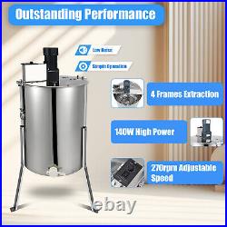 Electrical Honey Extractor 4 Frames Stainless Steel HONEY SPINNER Bee Beehive