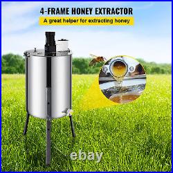 Electrical Honey Extractor 4 Frames Stainless Steel HONEY SPINNER Bee Beehive