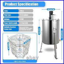 Electrical Honey Extractor 4 Frames Stainless Steel HONEY SPINNER Bee Beehive