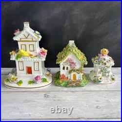 English Porcelain Bee Hive Cottage Pastille Burner Bee Skep Cottage Orné C 1825