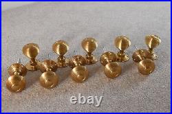 Five pairs of classic solid brass Victorian style beehive door knobs A1