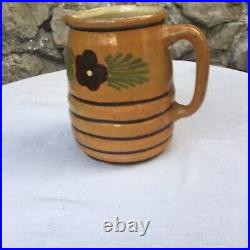 French Antique Pitcher Savoy Slipware Bee Hive Pottery Potato Glaze Water Milk