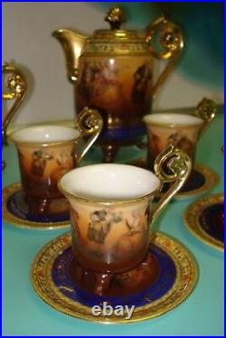 Friedrich Simon Art Nouveau FSC Carlsbad Beehive mark coffee footed tea cup pot