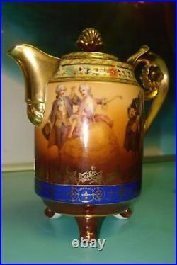 Friedrich Simon Art Nouveau FSC Carlsbad Beehive mark coffee footed tea cup pot