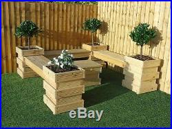 Garden Seating Area SET / Bee Hive Wooden Decking Planters + Bench Combinations