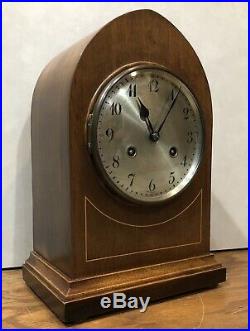 German Junghans Beehive Inlaid Mantel Table Clock