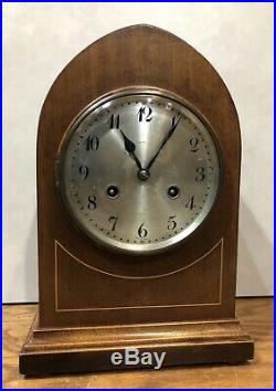 German Junghans Beehive Inlaid Mantel Table Clock