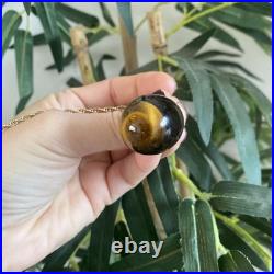 Gold Necklace Tiger's Eye 9carat Yellow Bee Hive Pendant UK Hallmarked New Box