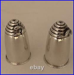 Gorham Sterling Beehive With Cast Applied Bees Salt & Pepper Shakers Mint Cond