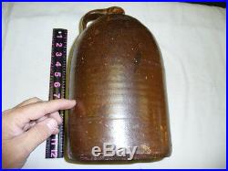 Hand Turned Brown Bee Hive Whiskey Stoneware Jug 12 X 7 Inch Perfect