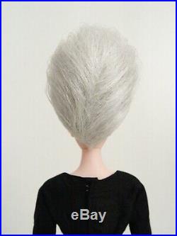 Handmade Beehive human hair Barbie Sylvain Severine size wig in silver white