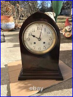 Herschede Flame Mahogany Beehive Time Strike Mantel Clock Refinished New Spring