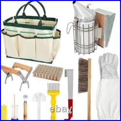 Honey Bee Hive Tools 12 Pieces Bee Hive Starter Kit with Smoker and Tools Sets