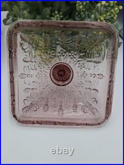 Indiana Tiara Glass Amethyst Purple Glass Honey Bee Hive Dish With Lid