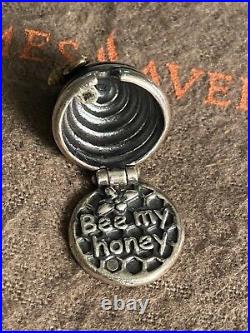 James Avery Retired Beehive Bee My Honey Charm Sterling Silver & Bronze