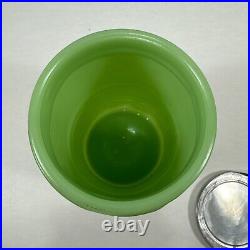 Jeannette Jadeite Green Beehive Ribbed Glass UV Glow Coffee Canister 2114-2