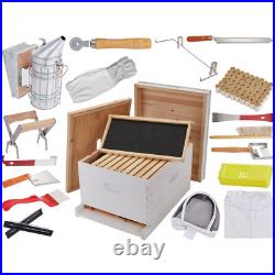 Jumbl 30 Pcs. Beekeeping Starter Set, 10-Frame Sheets White Painted Beehive